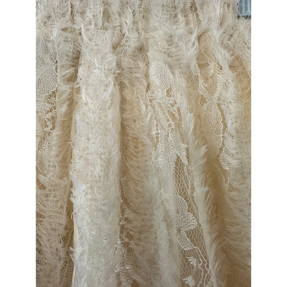 Hayden H7688 Natural Lace Fringe Mini Skirt Women's Size M - Picture 2 of 5